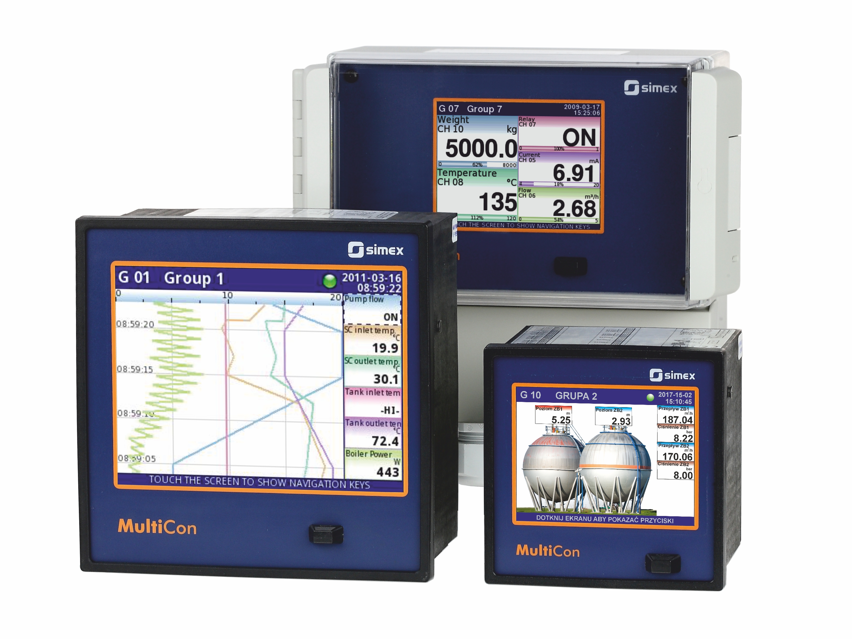 Wielokanałowe rejestratory/regulatory MultiCon CMC-99, CMC-141 i CMC-N16