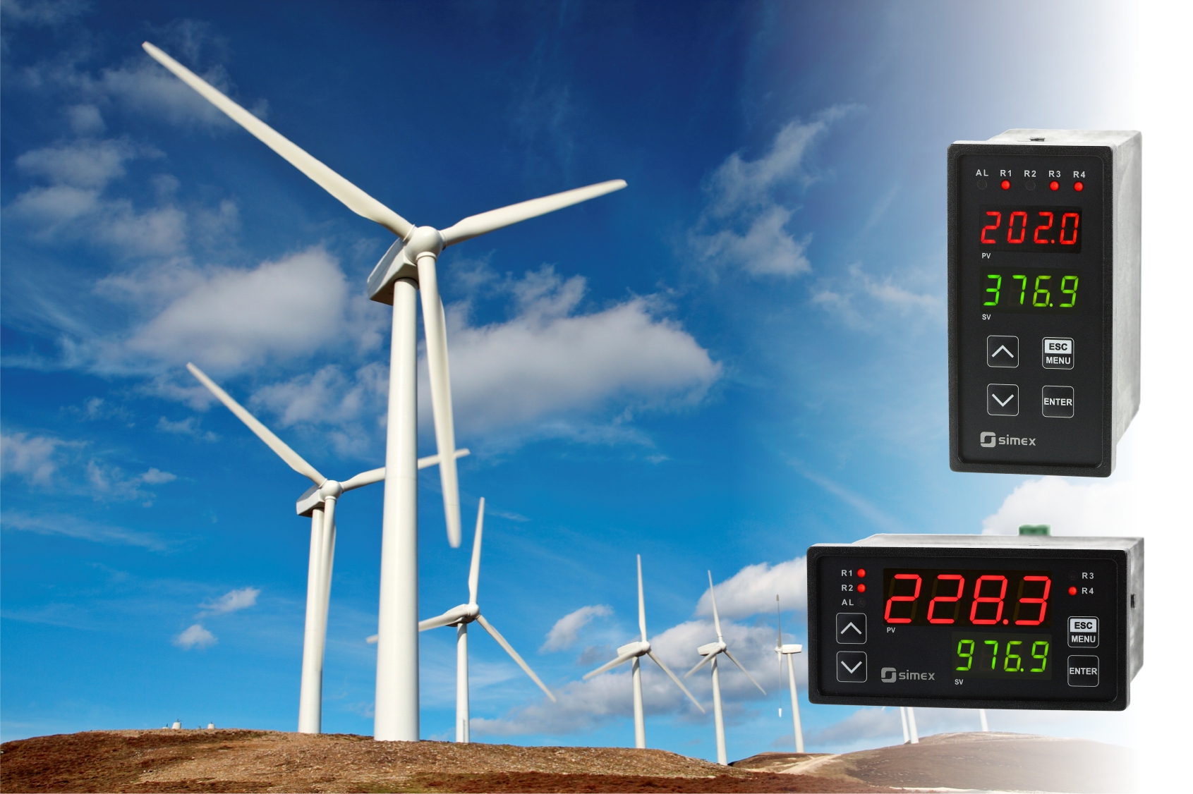 PID control devices in wind farms