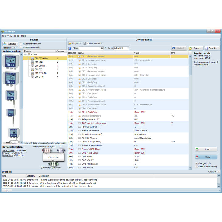 S-Config - Software for detection of devices in Modbus networks