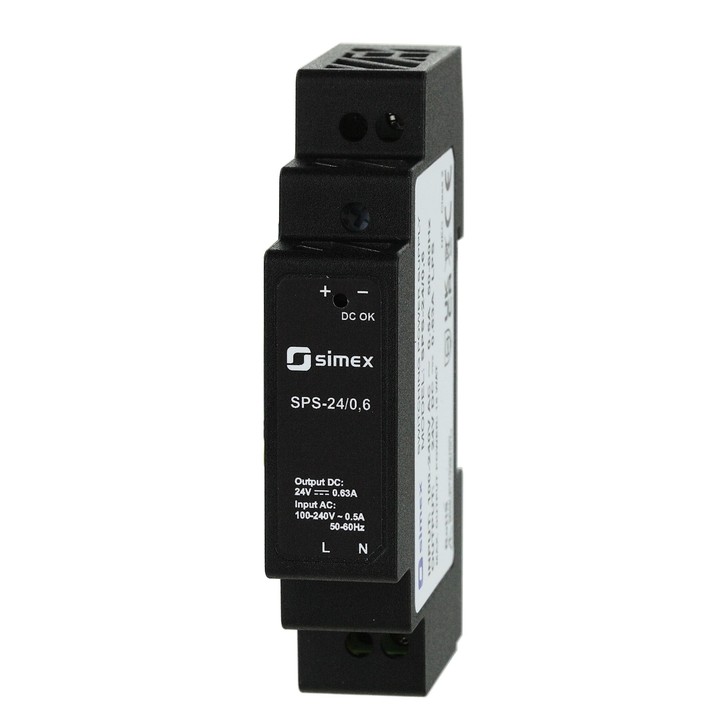 DIN rail power supply SPS-24/0,6; 15W